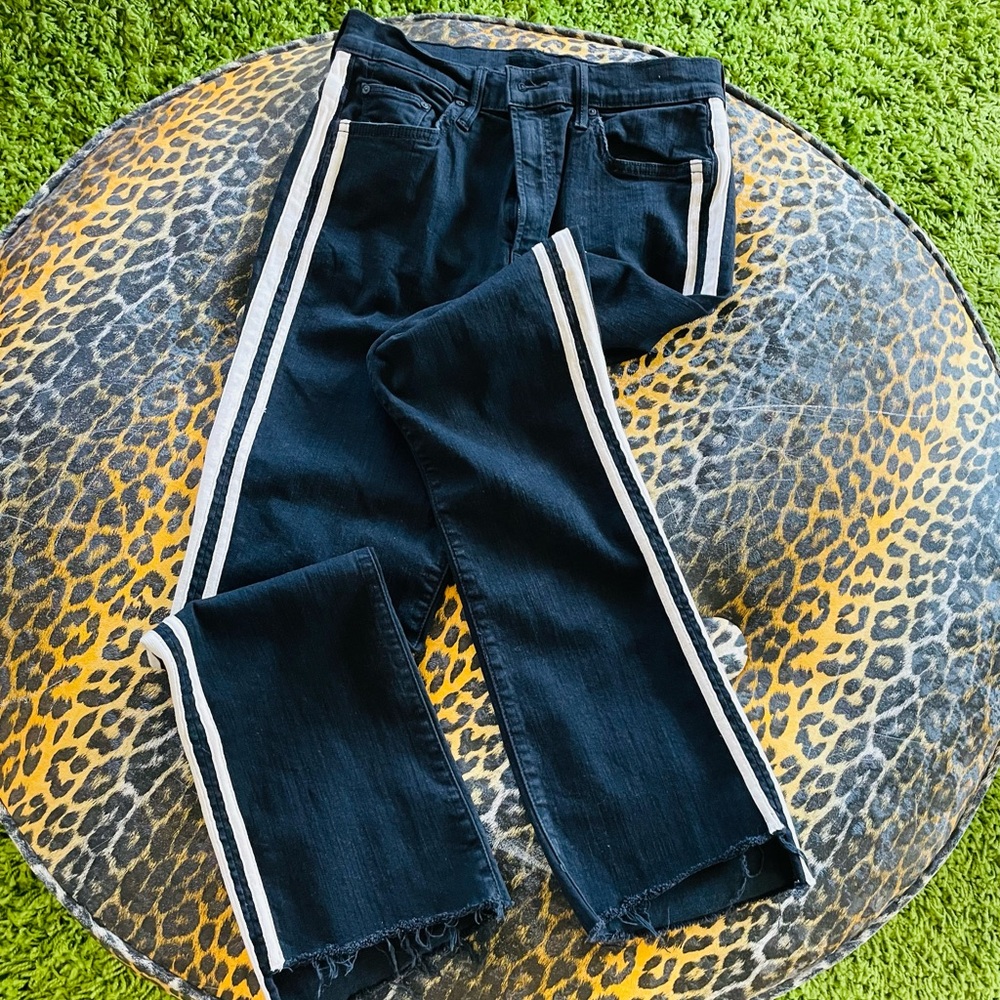 Mother Denim The Insider Crop Fray Guilty Racer Jeans